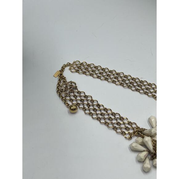 Kate Spade NY Three Tier Gold Tone Resin Dangle Statement Bib Layered Necklace - Picture 13 of 16